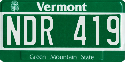 VT license plate NDR419