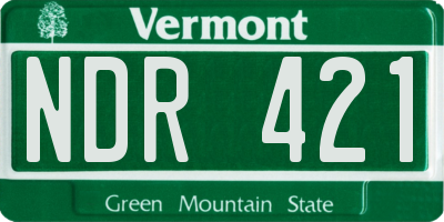 VT license plate NDR421
