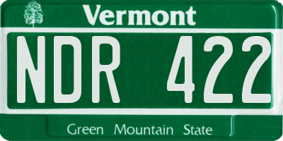 VT license plate NDR422