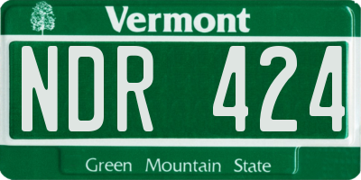 VT license plate NDR424