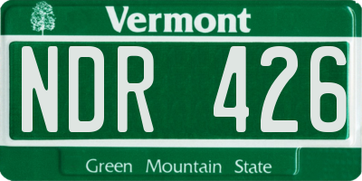 VT license plate NDR426