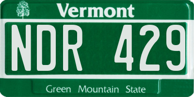 VT license plate NDR429