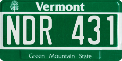 VT license plate NDR431