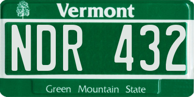 VT license plate NDR432