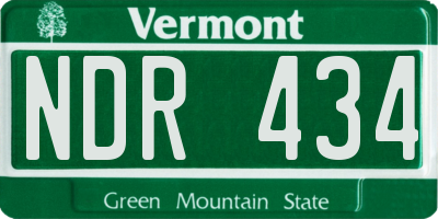 VT license plate NDR434