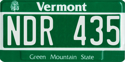 VT license plate NDR435
