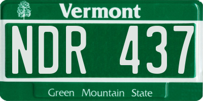 VT license plate NDR437