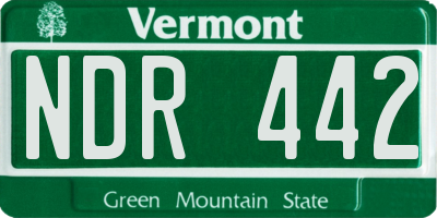 VT license plate NDR442