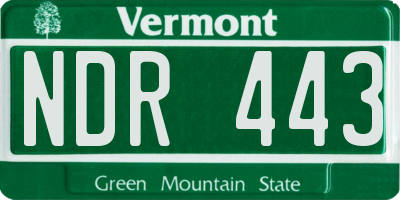 VT license plate NDR443