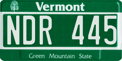 VT license plate NDR445