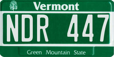 VT license plate NDR447