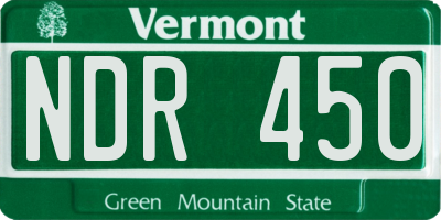 VT license plate NDR450