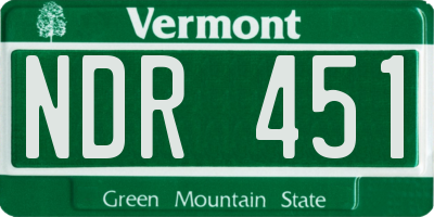 VT license plate NDR451