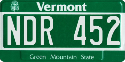 VT license plate NDR452