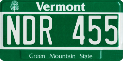 VT license plate NDR455