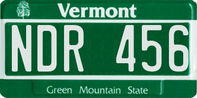 VT license plate NDR456