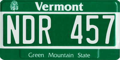 VT license plate NDR457