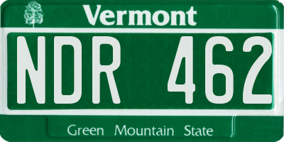 VT license plate NDR462