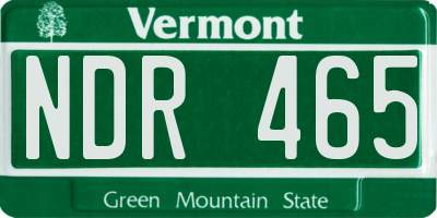 VT license plate NDR465