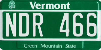 VT license plate NDR466