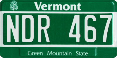 VT license plate NDR467
