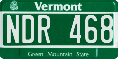 VT license plate NDR468