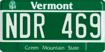 VT license plate NDR469