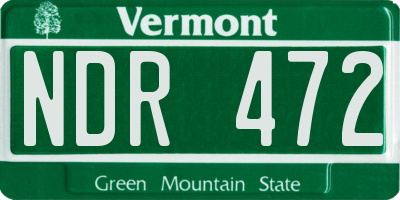 VT license plate NDR472