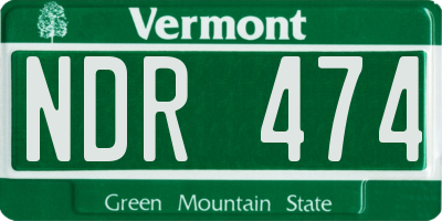 VT license plate NDR474