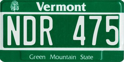 VT license plate NDR475