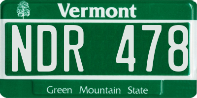 VT license plate NDR478