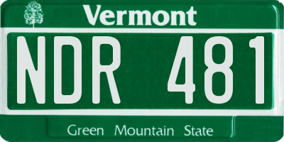 VT license plate NDR481
