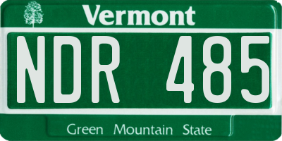 VT license plate NDR485
