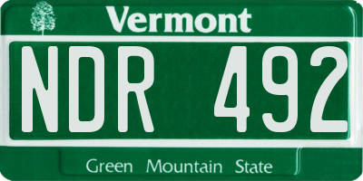 VT license plate NDR492