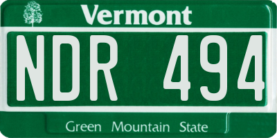 VT license plate NDR494
