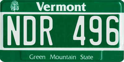 VT license plate NDR496