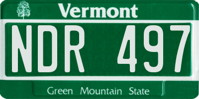 VT license plate NDR497