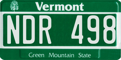 VT license plate NDR498