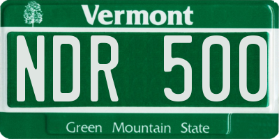 VT license plate NDR500