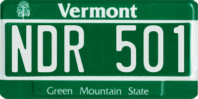 VT license plate NDR501