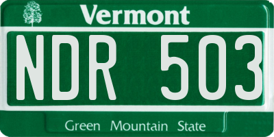 VT license plate NDR503