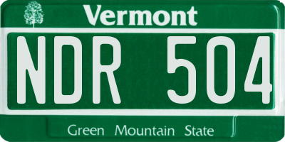 VT license plate NDR504