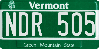 VT license plate NDR505