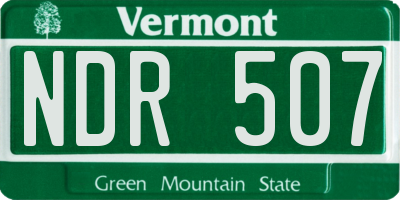 VT license plate NDR507