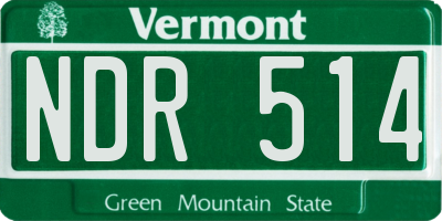 VT license plate NDR514