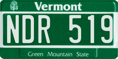 VT license plate NDR519