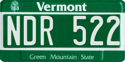 VT license plate NDR522