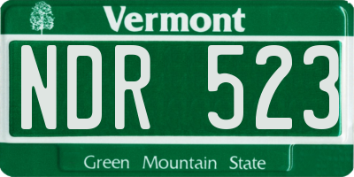 VT license plate NDR523