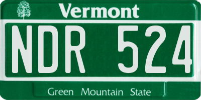 VT license plate NDR524