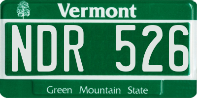 VT license plate NDR526